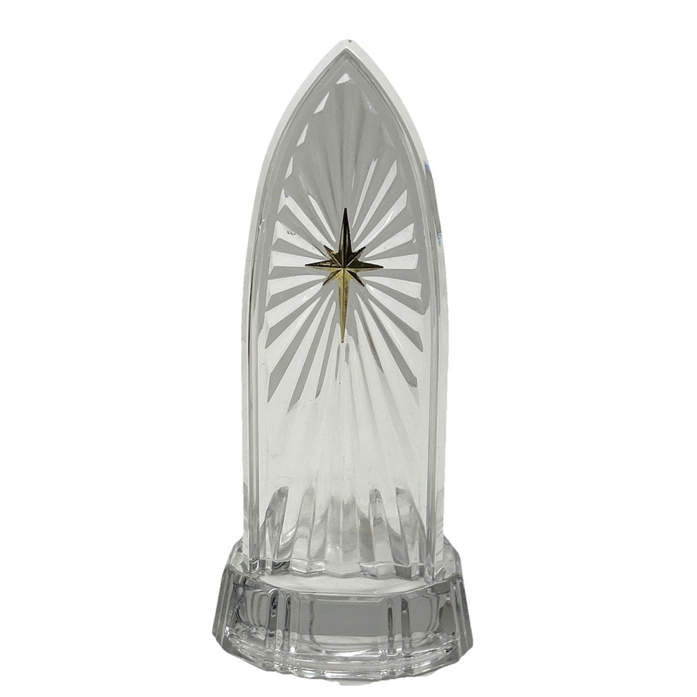 Teleflora 8" Bohemian 24% Lead Crystal Candle Holder Heavy Fine Cut Glass